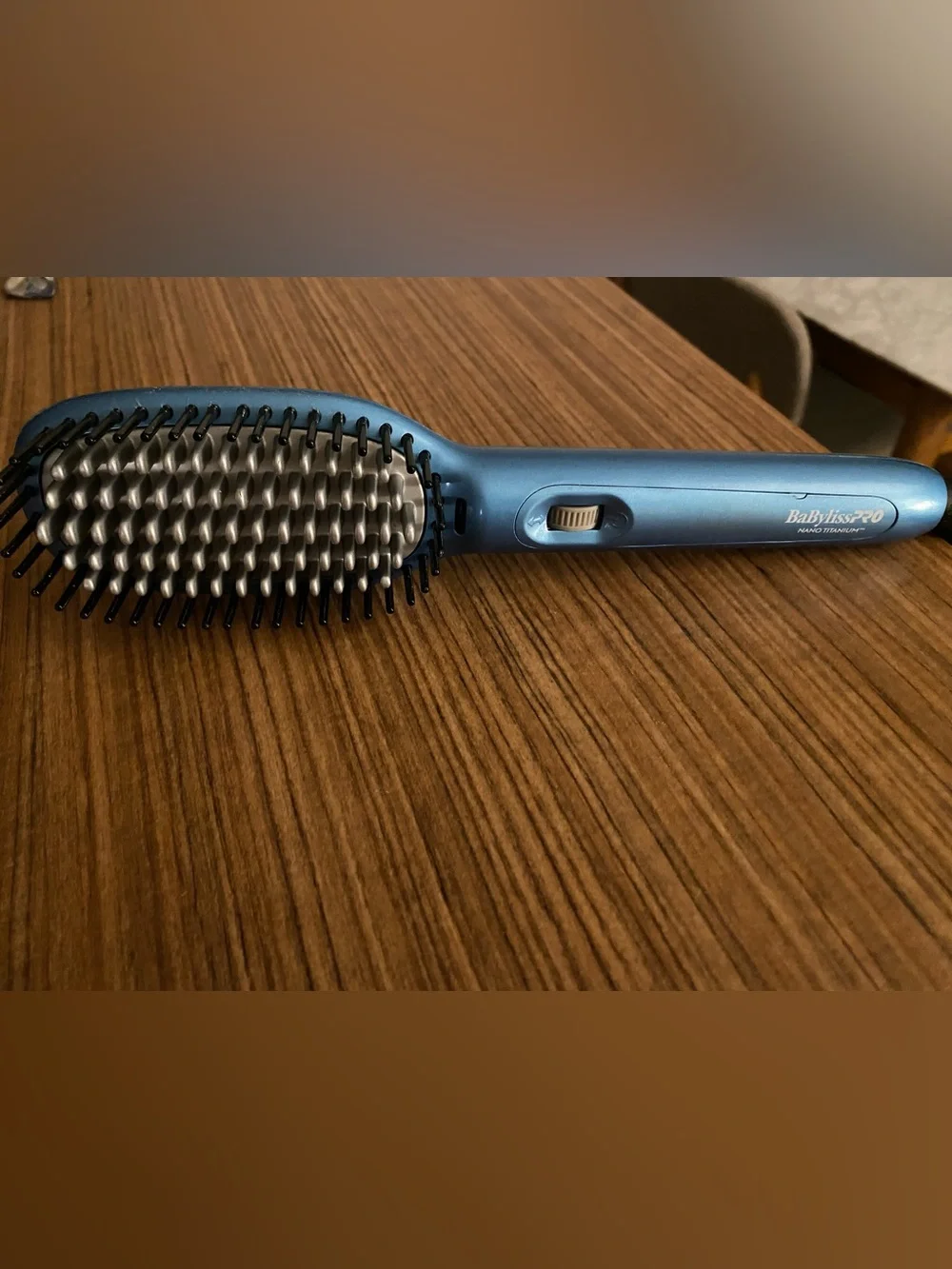 Babybliss Pro Nano titanium Electric Heated Hair Straightening Brush - Blue